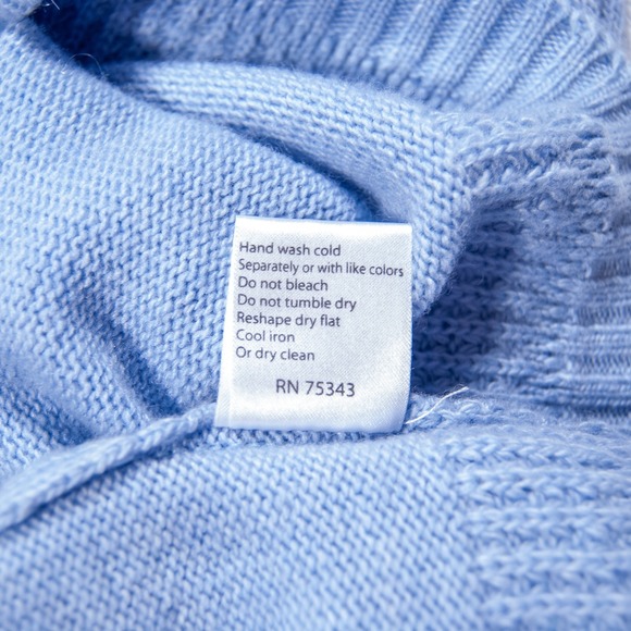 Benedetta B. Womens L‎ Blue Long Sleeve Knit Sweater Wool Cashmere Blend Large - Picture 10 of 11